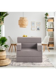 Resim Homedius Melisa Tek Kişilik Katlanır Yatak Katlanır Koltuk Gri 