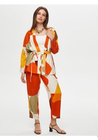 Resim Faik Sönmez Geometrik Soyut Desen Kimono S25kmn001 Us25kmn001100 Multi Çok Renkli 