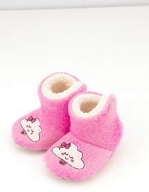 Resim Kiçi Kaydırmaz Taban, Organik, Pamuk Astarlı, Terletmez, Üşütmez Pembe Bulut Bebek Pandufu 