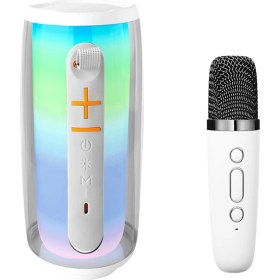 Resim Newface Pluse 6 Mikrofonlu Rgb Kablosuz Hoparlör - Beyaz Drstr 