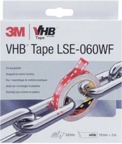 Resim 3M LSE060WF VHB Beyaz Çift Taraflı Montaj Bandı 19mm*3mt 