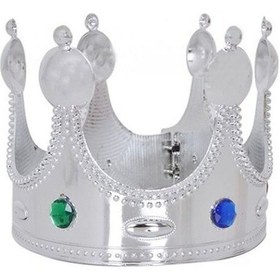 Resim Plastik Kral Tacı Gümüş Renk Çocuk Boy 45 cm 