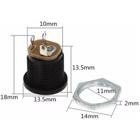 Resim IC-258 DC Şase 2.5 MM Yuvarlak Somunlu 5.5x2.5 MM 10 Adet 
