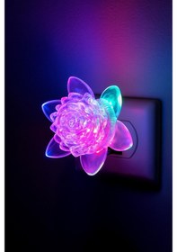 Resim Rgb Gece Lambası Çiçek Tip On/off Tuşlu Koridor Hol Işığı Uyuma Işığı Renkli Işık Beyaz Gc06 Pembe 