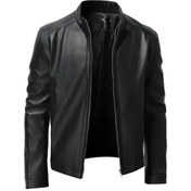 Resim DeriWork Hakiki Kuzu Derisi Kışlık Suya Dayanıklı Bağcıklı Mont Siyah 