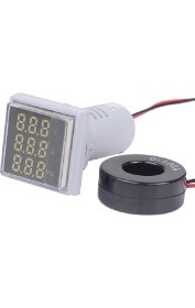 Resim Aek-Tech 3'lü Volt Amper Hertz Ölçüm Voltmetre AC60-500V 0-100A 20-75Hz 