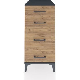Resim Kronos Komodin 4 Çekmeceli 44X59X96 Antrasit-Çam 