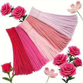 Resim 200/250/500 adet Karışık Pembe Boru Temizleyici El Sanatları için Katlanabilir Şenil Çubuk Boru Temizleyici, DIY El Sanatları ve Temizlik için Noel El Sanatları Boru Temizleyici, El Sanatları Sanat ve Dekorasyon Şenil Sap Malzemeleri, Mezuniyet Hediyesi, Doğum Günü Hediyesi 