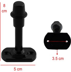 Resim Badem10 Mobilya Kapı Arkası Kolu Stoperi Tamponu (Plastik Siyah 8 cm) Stopu Durdurucusu Tutucu Tutacağı 