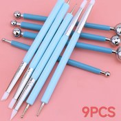 Resim 9 Parça/Set Polimer Modelleme Kil Heykelleme Araçları Noktalama Kalemi Top Stylus, Seramik Kil İç Çizgi Araçları Seti DIY Tırnak Sanatı İçin 