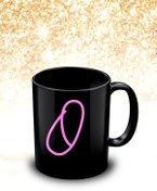 Resim yhfoto O Harfli Siyah Kupa Bardak - Letter O Black Mug - Cup 
