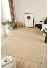 Resim Sisalux 3083 Bej Sisal Dokuma Jüt Kilim Hav Toz Vermez Halı Salon Mutfak Oturma Odası Halısı Bej 