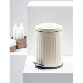 Resim Begin Power Vintage 5 Lt Yavaş Kapanır Kapaklı Ofis Mutfak Banyo Balkon Çöp Kovası Krem 