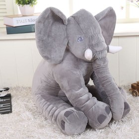 Resim Elephant Plush Toys Comforting Pillow Sleeping Children's Doll - Grey / 28x33cm 