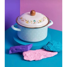 Resim Emaye 3 Litre Emaye Tencere Yoğurt Bakraç Saklama Tenceresi 