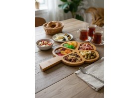 Resim Yonca Bambu Sunumluk Tabak - 23 cm 