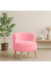 Resim Sydney Berjer - Welsoft Kumaş Modern Tekli Koltuk - Pembe Pembe 