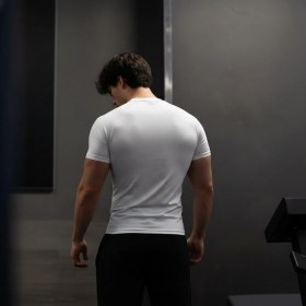 Resim Fightron Erkek Compression Spor Tişört Slim Fit Rahat Kumaş Fitness Gym Antreman Özel Spor T-Shirt 