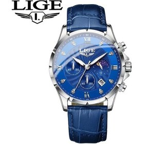 Resim Elmpaly Lıge Şık Ay Evresi Takvim Kuvars Saati Gümüş Mavi Genç Ve Yetişkinler İçin Diğer 