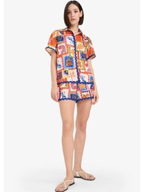 Resim DeFacto Regular Fit Tropikal Desenli Plaj Gömleği-Fall in Love F5496AX25HSOG343 