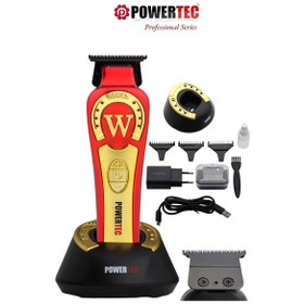 Resim Powertec TR-2828 Tam Profesyonel 9.000rpm 8 Kademeli Sakal Ense Kesim-çizim Makinesi +yedek Dlc Bıçak Seti 3 - 4 Saat Kırmızı 