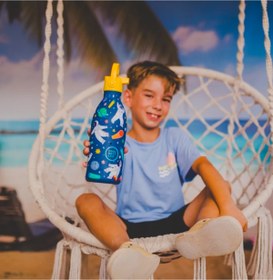 Resim Cool Bottles DISCOVERY SERİSİ GALACTİC RİDE 500ML - LACİVERT | Çocuklar İçin Paslanmaz Çelik Suluk S 