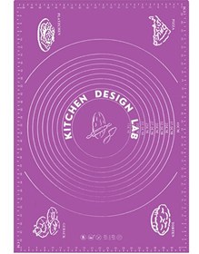 Resim Kitchen Design Lab 45x65 CM Silikon Hamur Açma Matı Ve Gri Silikon Yanmaz Mutfak Fırın Eldiveni 2'li Set Mor 