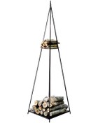 Resim Metal Dekoratif Odunluk Tasarım Şömine Soba Yanı Odunluğu 