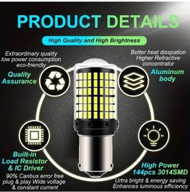 Resim 144 Led Geri Vites Tek Duy Beyaz Ve Stop Fren Lamba Çift Duy Kırm 