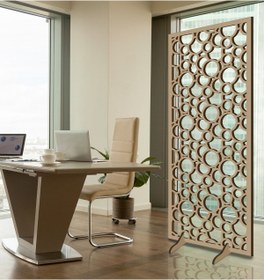 Resim Liar Dekor Liar Ahşap Seperatör (Paravan) - KSP-36 - (10 mm) - (69 cm x 139 cm) - (Ham) 