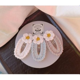 Resim Papatya Çiçek Taş Bebek Mavi Beyaz 3 Lü Pastel Kombin Çıtçıt Toka Çok Renkli 
