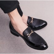 Resim Sones İngiliz Tarzı Sivri Ayakkabı Çok Yönlü Günlük Ayakkabı Slip-on Erkek Ayakkabı Siyah 
