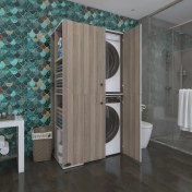 Resim Kenzlife çamaşır-kurutma makinesi dolabı kapaklı foka crd 180*090*60 banyo arkalıksız 