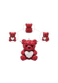 Resim Mey İthalat 10cm 3d Özel Baskı Kalpli Ayıcık Romantik Hediye Objesi 