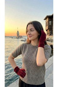 Resim LAGRANZE Premium Keçe Kadın Uzun Eldiven 