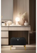 Resim Vetra Mini Royal Siyah Kumaş Sandıklı Dekoratif Puf&bench-dilimli Model-gold Ayak-modern Puf 