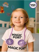 Resim MAGIC PORT SEVİMLİ Kuromi Şarjlı Boyun Fanı Vantilatör 2 Kademeli USB ile şarj edilebilen 70 CM 