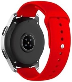 Resim Huawei GT3 42 mm- Huawei GT2 42 mm Tam Uyumlu 20 mm Klasik Silikon Kordon Kırmızı 