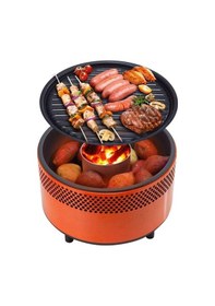 Resim Aem-001 Kompakt Taşınabilir Dumansız Fanlı Kömürlü Barbekü Izgarası Powerbank & Pil İle Çalışabilir 