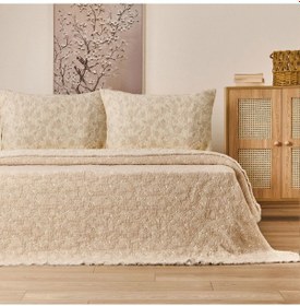 Resim Soft Selimi Tek Kişilik Yatak Örtüsü Seti - Bej - 160x220 Cm Çok Renkli 