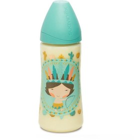 Resim Suavinex Pp Geniş Ağız Biberon 360Ml - 3 Pozisyonlu Silikon - İndians - Mavi 