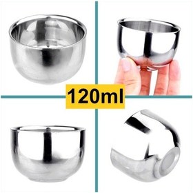 Resim Omeniv 120ml Çift Duvarlı (Double Wall) 304 Çelik Kahve Fincanı 