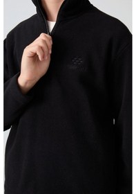 Resim Tommylife Tommy Life Siyah Kalın Yumuşak Dokulu Standart Fit Nakışlı Polar Erkek Çocuk Sweatshirt - 11221 Siyah 