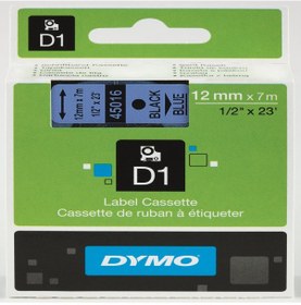Resim Dymo D1 Şerit Standart 12 Mmx7 Mt Mavi Üzerine Siyah 45016 