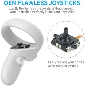 Resim Rzkipdy Joystick Replacement for Oculus Quest 2 Controller - Upgraded Gen 3 OEM Analog Stick Thumbstick Parts Repair Tool Kit Accessories with T5 Screwdriver, Thumb Caps, Tweezers, Pry Tool 