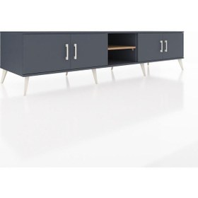 Resim Kronos Tv Ünitesi 3 Raflı 4 Kapaklı 220x59x51 Antrasit-antrasit/çam Antrasıt/atlas Çam - Antrasıt 