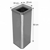 Resim Paslanmaz Çöp Kovası Köşeli Çemberli 45 Litre 
