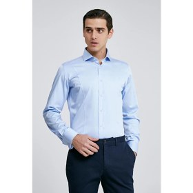 Resim D'S Damat Ds Damat Slim Fit Mavi Düz Gömlek 4HE02DY05067M 