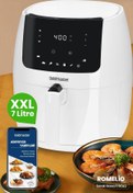Resim GoldMaster Romelio 1800 Watt 7 Litre Beyaz Geniş Hazneli XXL Dokunmatik Airfryer Sıcak Hava Fritözü 