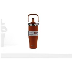 Resim Dodge DB-24584 Çift Kullanım Pipetli/Rahat İçim Turuncu 1200ml Çelik Matara 